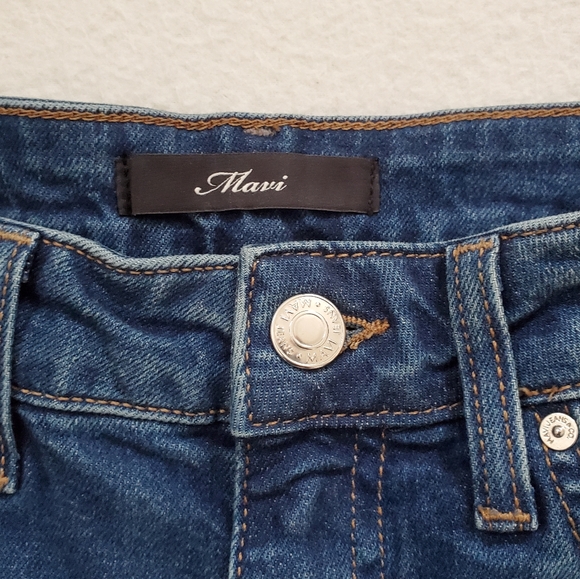 Mavi Victoria High Rise Wide Leg Jeans Size 29 Raw Hem Indigo Wash - Picture 15 of 16